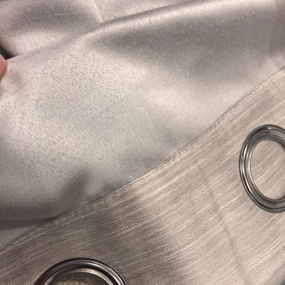 White (hint of light grey) 84” curtains - Picture 4 of 7